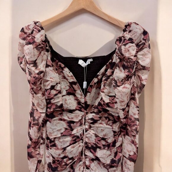 NWT ASTR the Label Jamila Long Sleeve Midi Dress Mauve Black Floral - Picture 4 of 6